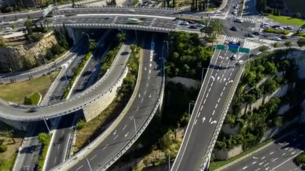 Upływ Czasu Ogromnej Autostrady Skrzyżowania Dróg Pobliżu Podziemnych Jaskiń Transportowych — Wideo stockowe