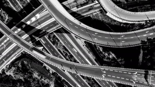 Time Lapse Huge Highway Road Interchange Haifa Transportation Underground Caves — Stock Video