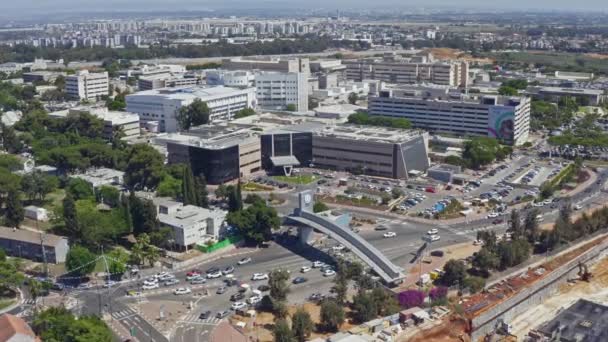 Drone Aéreo Vista Para Tel Aviv Skyline Negócios Israel — Vídeo de Stock