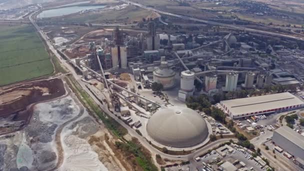 Повітряний Вид Величезний Промисловий Комплекс Нешері Ізраїль Дрон — стокове відео