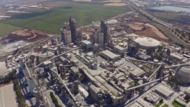 Flygfoto Över Stor Tung Industrifabrik Nesher Israel Drönare — Stockvideo
