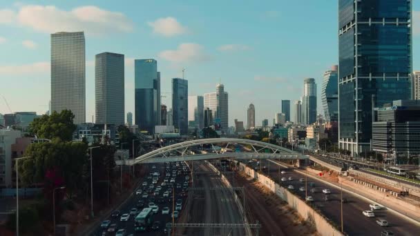 Tel Aviv Israël Septembre 2019 Centre Ville Horizon Des Drones — Video