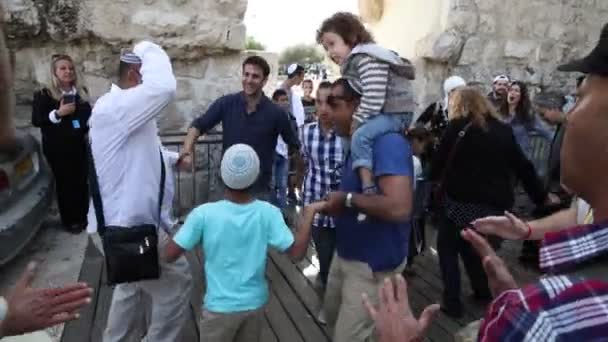 Jerusalén Israel Septiembre 2019 Bar Mitzva Celebración Ciudad Vieja Jerusalén — Vídeo de stock