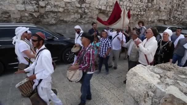 Gerusalemme Israele Settembre 2019 Festa Del Bar Mitzva Nella Città — Video Stock