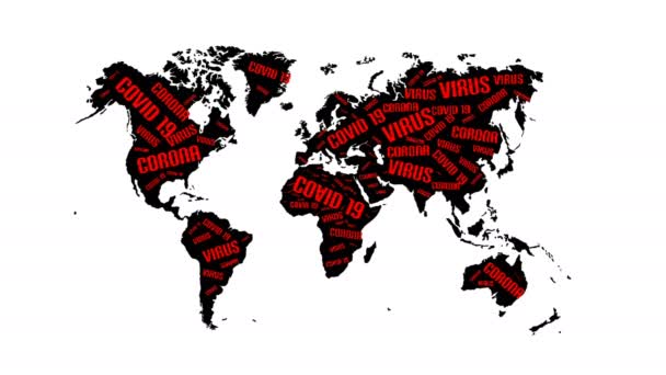 Mapa Světa Virem Corona Které Šíří Covid Animace — Stock video