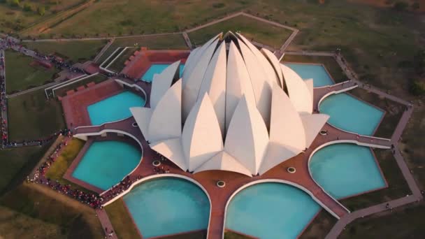 New Delhi 2019 Lotus Temple Bahai Anténní Nehodnocený Byt — Stock video