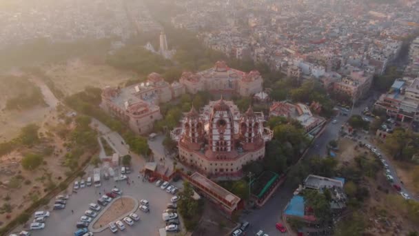 Delhi 2019 Templo Hare Krishna Delhi Aérea — Vídeos de Stock