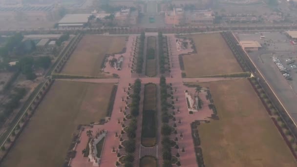 Delhi Indien Akshardham Templet Antenn Drönare Bilder — Stockvideo