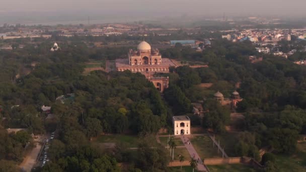 Tombeau Humayun Delhi Inde Images Drones Aériens — Video