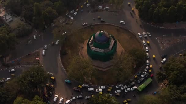 Edificio Antiguo Delhi Centro Ciudad Drone — Vídeo de stock