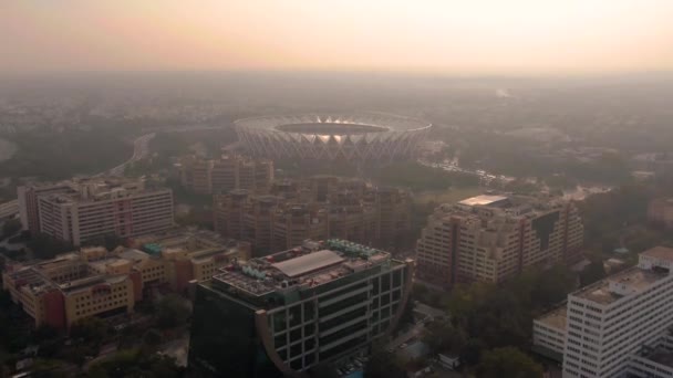 Delhi India Sportief Stadion 2019 Luchtdrone Beelden — Stockvideo