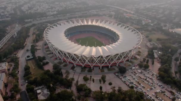 Delhi Indien Sportstadion 2019 Drohnenaufnahmen Aus Der Luft — Stockvideo