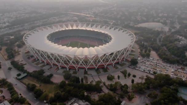 Delhi India Estadio Deportivo 2019 Aerial Drone Footage — Vídeos de Stock