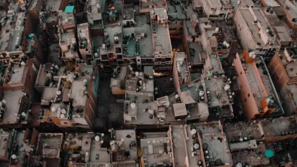 Mumbai Indie Slumsy Dharavi Zdjęć Dronów Lotniczych — Wideo stockowe