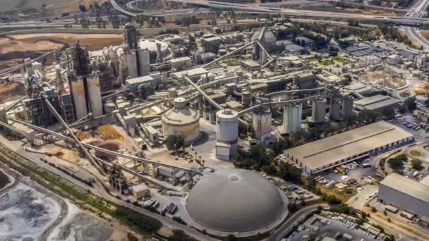 Вид Воздуха Огромный Комплекс Тяжелого Промышленного Завода Нешере Израиль Беспилотник — стоковое видео