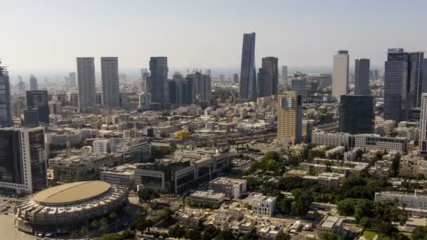 Zuid Tel Aviv Een Mooie Zomerdag Luchtfoto Drone Timelapse Israël — Stockvideo