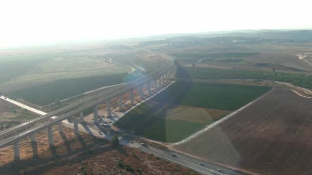 Puentes Altos Del Tren Los Valles Judea Israel Vista Aérea — Vídeos de Stock