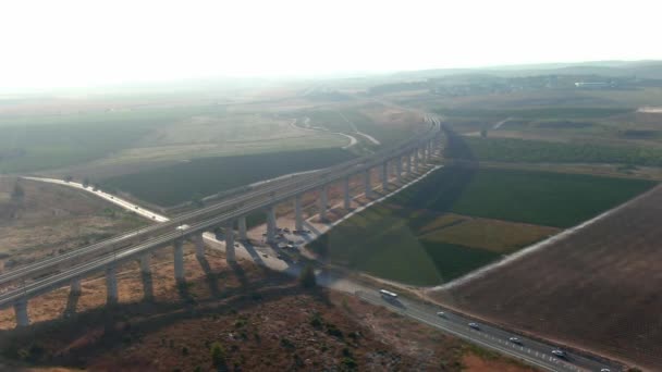 Puentes Altos Del Tren Los Valles Judea Israel Vista Aérea — Vídeos de Stock