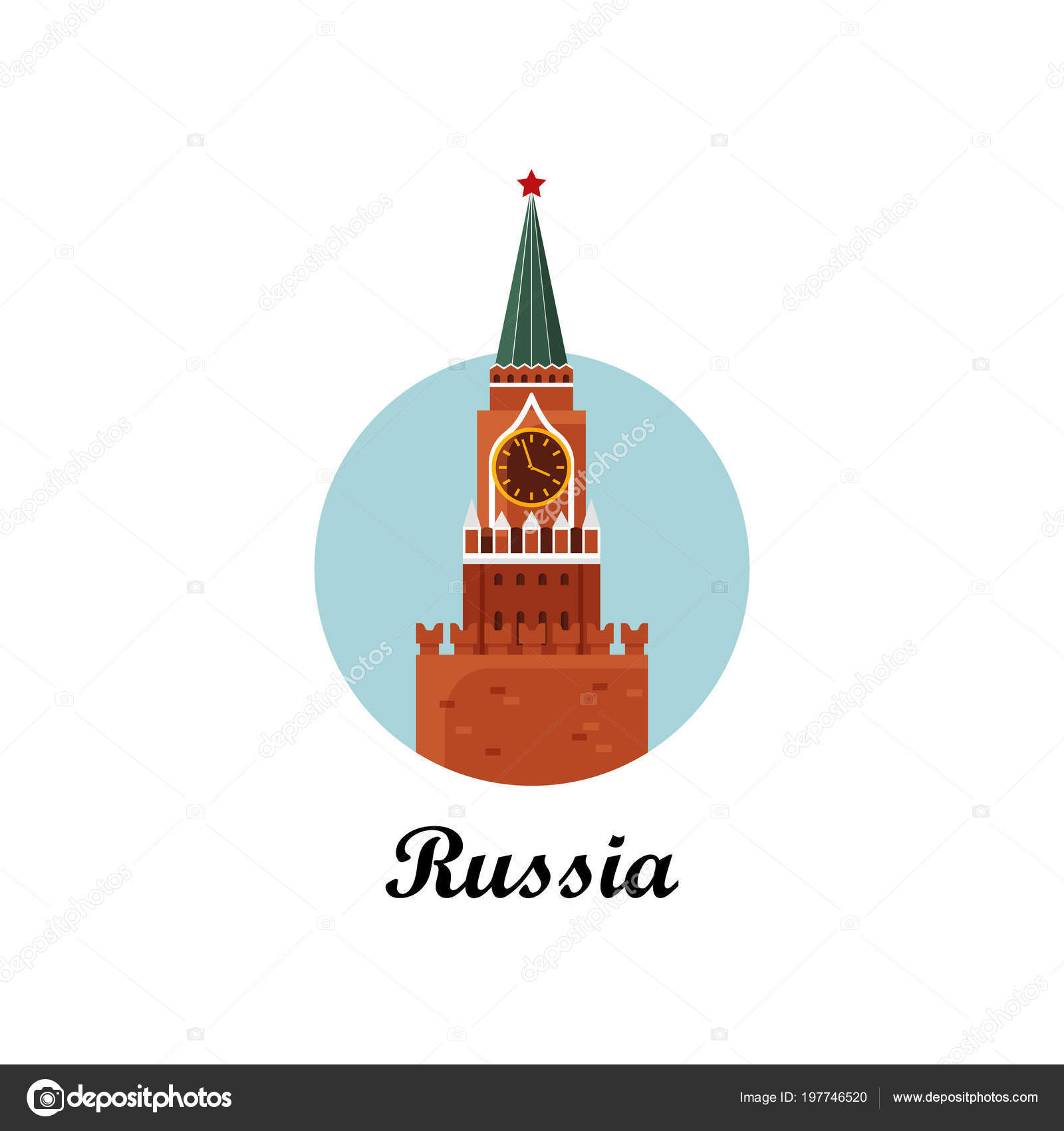 Добро Пожаловать В Россию. Спасская Башня На Красной Площади.