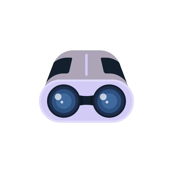 Icône jumelle isolée sur fond blanc, équipement de golf, voyage, observation nautique. Binoculaire avec lentille - illustration vectorielle plate . — Image vectorielle