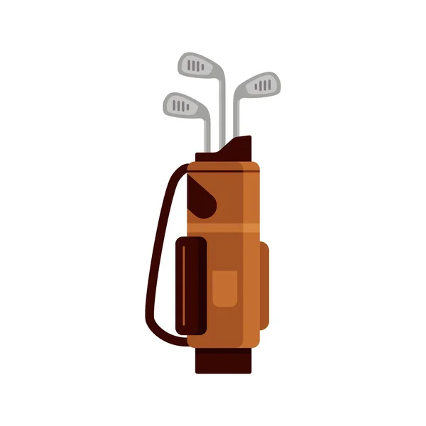 Icono de bolsa de golf aislado sobre fondo blanco, elemento plano para el golf, equipo de golf - ilustración vectorial . — Vector de stock