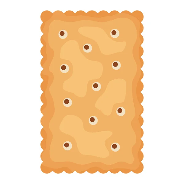 Cracker chip forma rettangolare isolato su sfondo bianco. Biscotti per colazione, snack food gustoso - illustrazione vettoriale — Vettoriale Stock