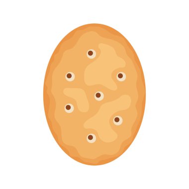 Kraker yongaları oval şekil beyaz arka plan üzerinde izole. Kahvaltıiçin bisküvi çerezleri, lezzetli atıştırmalık gıda - vektör illüstrasyon