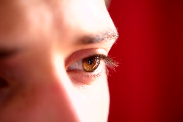 Ojos Hombre Mirando Pantalla Del Teléfono Inteligente Cerca — Vídeo de stock