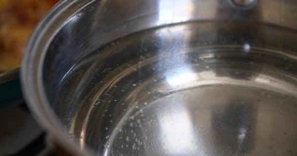 Εσωτερικη Ζυμαρικά Που Βράζει Νερό — Αρχείο Βίντεο