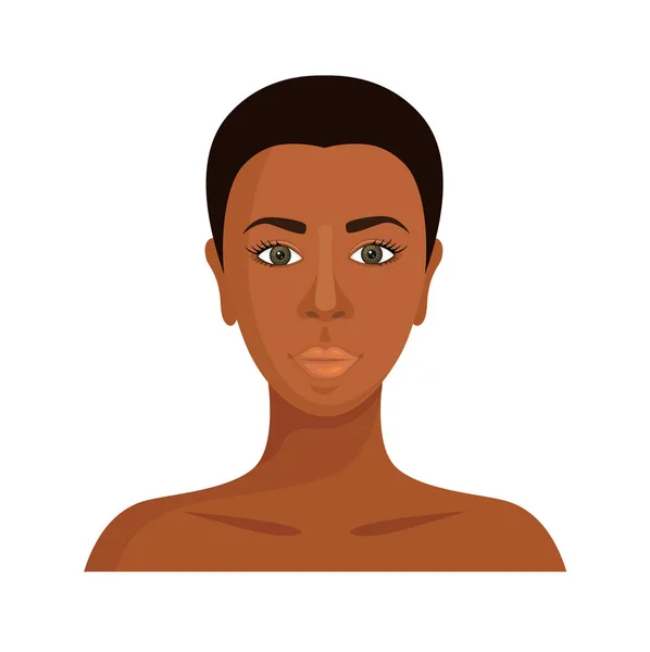 Rappresentante della razza africana. Illustrazione vettoriale. Donna nervosa — Vettoriale Stock