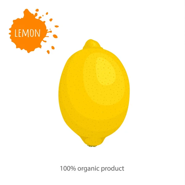Kártya egy egész citrom, a felirat. Eco élelmiszer. Vektor. — Stock Vector