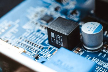 Bilgisayar yönetim kurulu çip devre cpu çekirdek mavi teknoloji