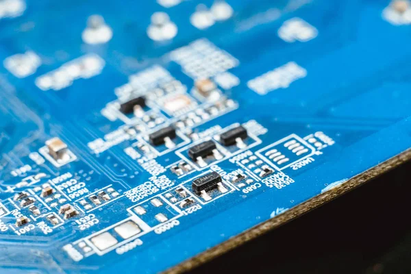 Carte d'ordinateur puce circuit cpu core technologie bleue — Photo