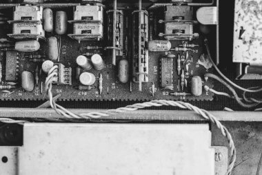 Eski devre kartı mikroçip devre baskılı.