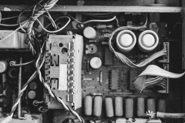 Eski devre kartı mikroçip devre baskılı.