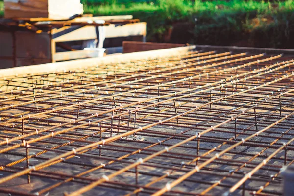 La barra de refuerzo en la Fundación — Foto de Stock