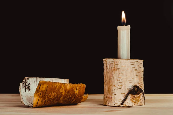 Свічка на столі — стокове фото