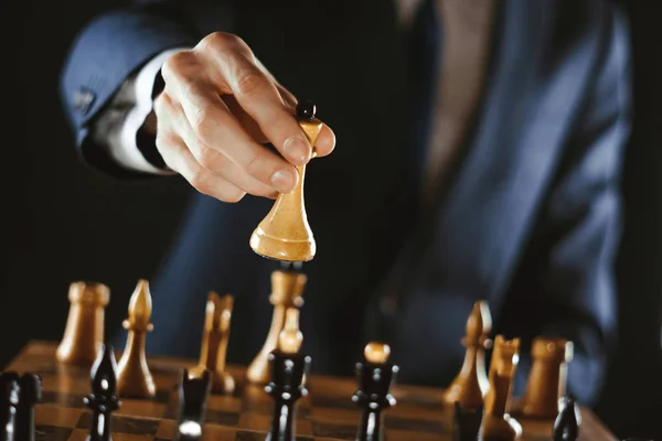 Hand holding chess — Stock Photo, Image