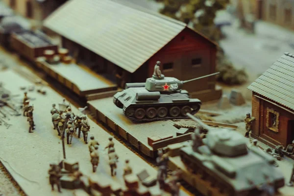 Novokuzneck, Rusko - 26.07.2018: miniaturní model války — Stock fotografie