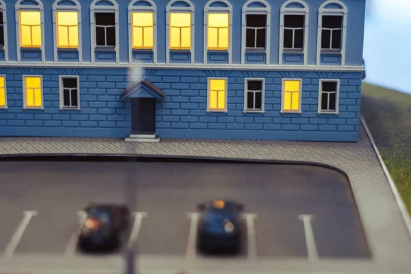 Modell von kleinen Gebäuden und Straßen — Stockfoto