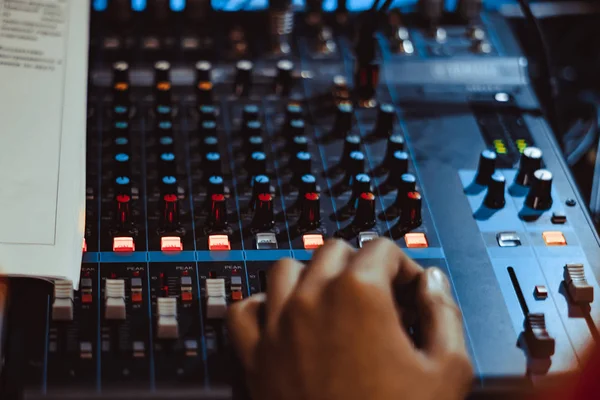 Mixing console at the concert