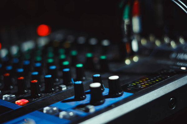 Mixing console at the concert