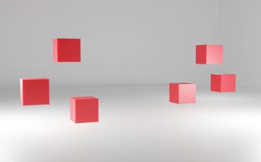 beyaz bir arka plan üzerinde 3D çizim küpleri