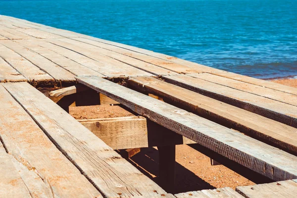 Le vecchie tavole del ponte — Foto Stock