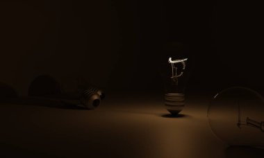 3D ampul karanlık