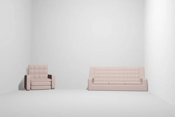 Sofa in an empty room 3D — Stock Photo, Image