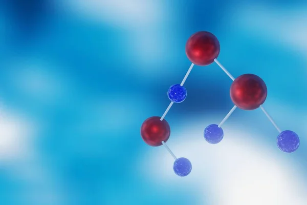 Mavi bir arka plan üzerinde 3D molekülleri — Stok fotoğraf