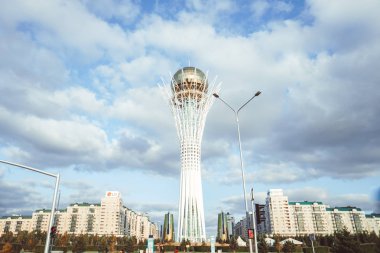 Astana, Kazakistan - Eylül 2018: Kazakistan'ın gökdelenler