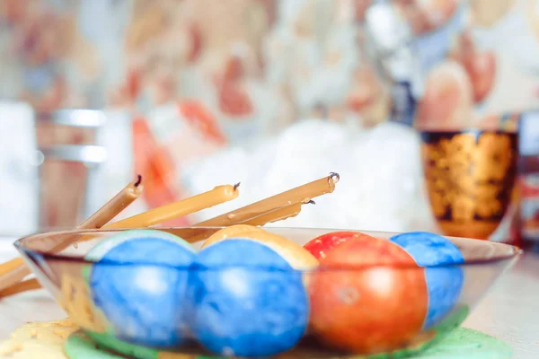 Easter eggs in a plate — Stock Photo, Image