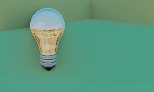 Gloeilamp, concept van ideeën en innovaties, 3D rendering — Stockfoto